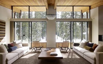Návrh obývacej izby v drevenom dome - 25 fotografií