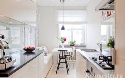Uzun mutfak tasarımı - iç tasarım fotoğraf