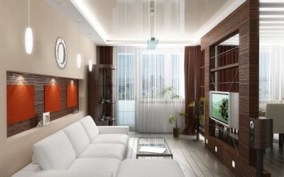 Schmale Wohnzimmer-Design-Ideen mit Foto