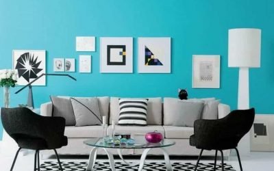 Turquoise color in the interior - photo combination