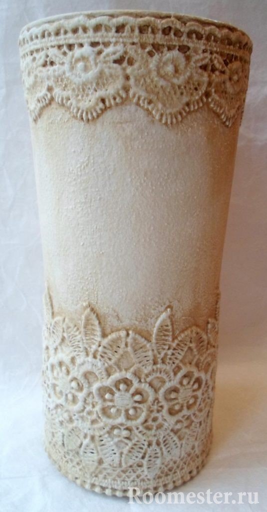 Decoupage on a Lace Vase