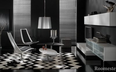 Interior en blanco y negro: ejemplos de diseño contrastante