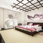 Sakura ζωγραφική πάνω από το κρεβάτι