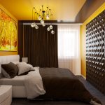 Elegante camera da letto con pannelli 3D