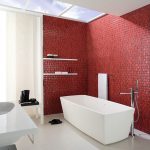 Burgundia színű a fürdőszoba belső részén