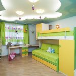 Decoration of the ceiling with plasterboard for a children's room