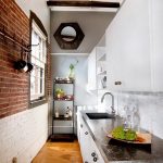 Narrow loft style kitchen