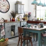 The kitchen in the house in the mixed style of Provence and shabby chic