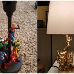 Toys on the lamp leg