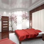 Sakura yatak odası duvarında
