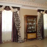 Antique sideboard and chic curtains