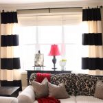 Black and white striped window curtains