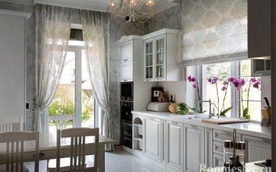 Design av et kjøkken i stil med Provence +65-foto