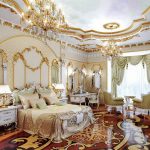 Interior with gilding in the bedroom