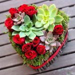 Unusual heart-shaped bouquet
