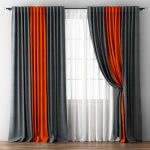 Two-color curtains on the window