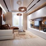 Stue med brun og hvit design