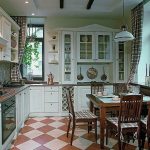 أرضية الشطرنج في المطبخ