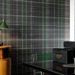 Wallpaper in a black and green cage is ideal for your office