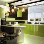 Světle zelený kuchyňský nábytek