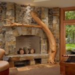 Wood as an element of decor for a fireplace