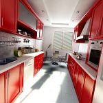Mobili rossi in cucina