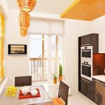 Orange und weiße Küche Interieur