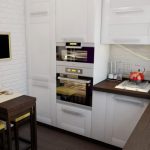 Biely a hnedý kuchynský nábytok