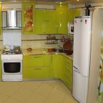 Kitchen with bright furniture