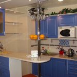 Плави кухињски намештај
