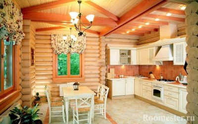 Reka bentuk dapur di sebuah rumah kayu - 60 contoh pedalaman dalam foto