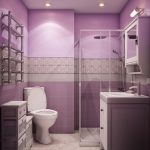 Fioletowe wnętrze łazienki