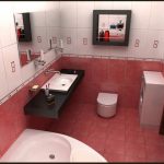 Thiết kế phòng tắm hai tông màu