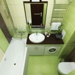 Világos zöld fürdőszoba belső