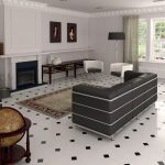 Hvidt gulv i stuen