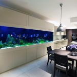 Aquarium sa interior room ng kainan