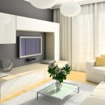 Obývací pokoj s bílým nábytkem