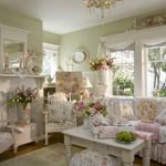 Camera de zi în stil Provence cu mobilier alb