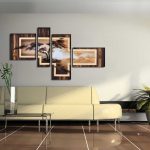 Modulárny obraz v obývacej izbe