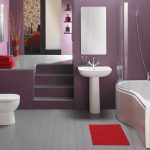 Lilac Wall Bathroom Interior