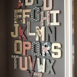 Dekor av bokstaver på veggen