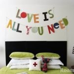 Multi-colored letters on the wall in the bedroom