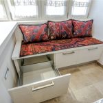 Sofa with drawers on the balcony