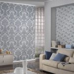 Combining three types of wallpaper in the living room