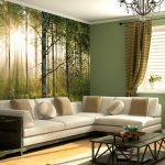 Living room in shades of green