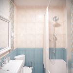 Tiled bathroom design in two colors