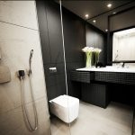Σχεδιασμός μπάνιου σε μαύρο χρώμα
