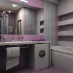 Fehér és lila fürdőszoba belső