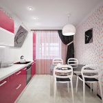اللون الوردي في المناطق الداخلية من المطبخ