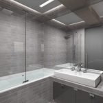 Gray bathroom interior